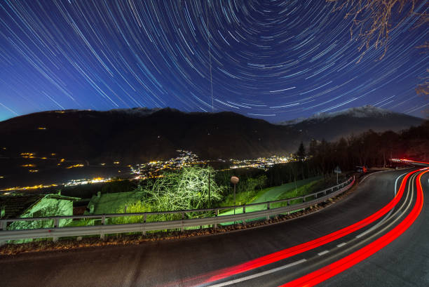 istock The car and star tails on the sky 1140809535