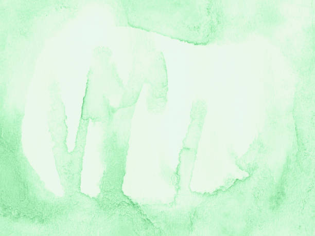 istock Light green watercolor frame with torn strokes and stripes. Abstract background for design 1140810615