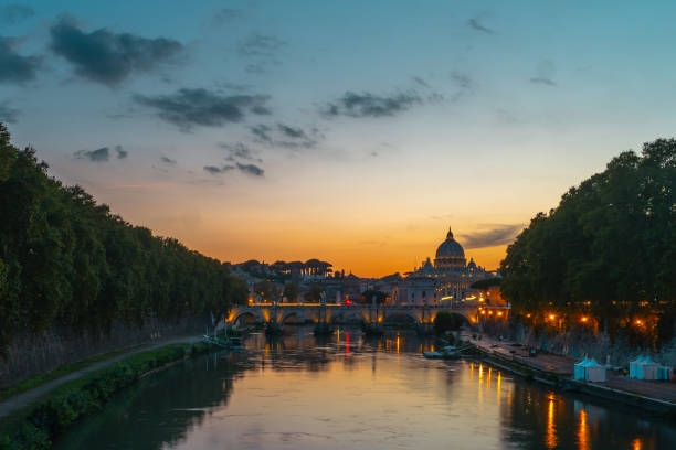 istock Rome Italy, sunset city skyline at Vatican 1140811568