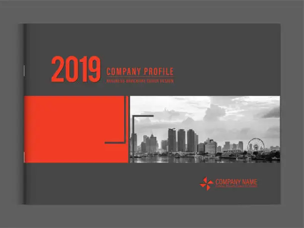 Vector illustration of Cover design template corporate business annual report brochure poster company profile catalog magazine flyer booklet leaflet. Landscape cover page design element sample image with Gradient Mesh.