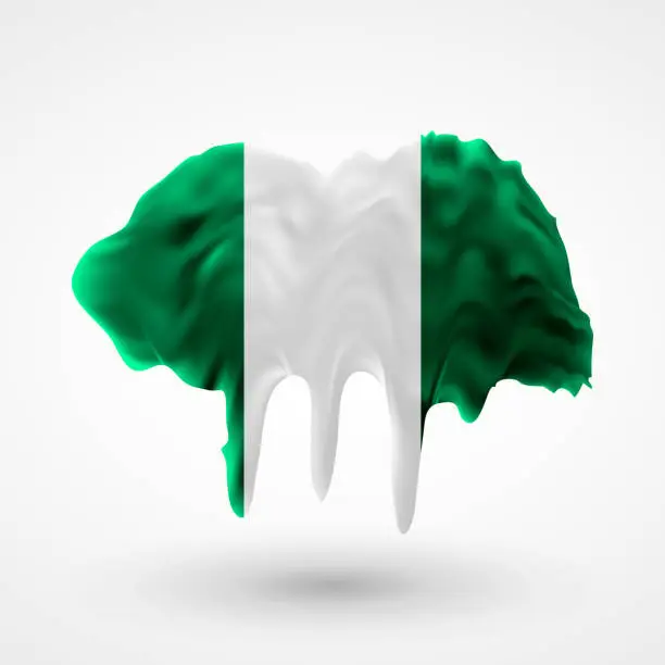 Vector illustration of vector isolated Flag of Nigeria painted colors