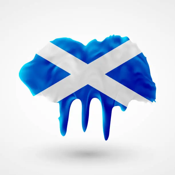 Vector illustration of vector isolated Flag of Scotland painted colors