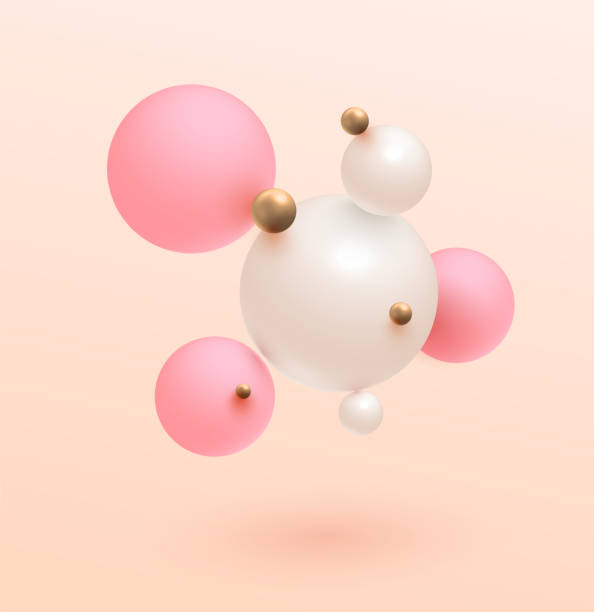 istock Minimalistic gold, pink , white balls background. Vector illustration. Modern . Trend design 1140822145