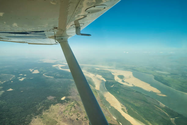 Aerial view of Orinoco River from aircraft. Aerial view of Orinoco River from aircraft. delta amacuro stock pictures, royalty-free photos & images