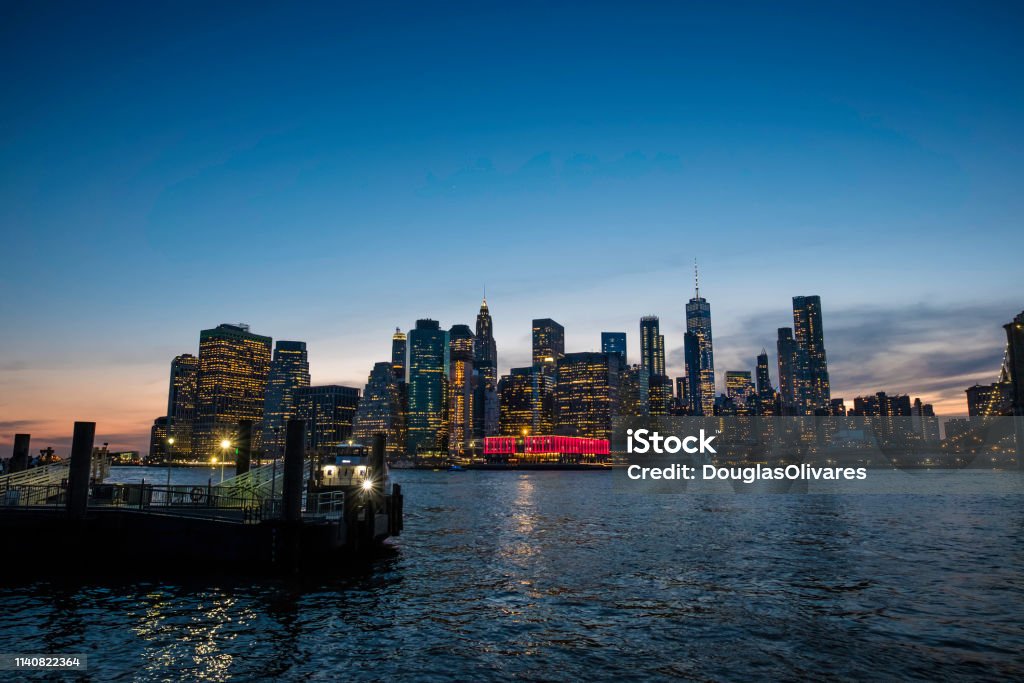 View of Brooklyn by night American Culture Stock Photo