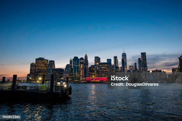 View Of Brooklyn By Night Stock Photo - Download Image Now - American Culture, Apartment, Architecture