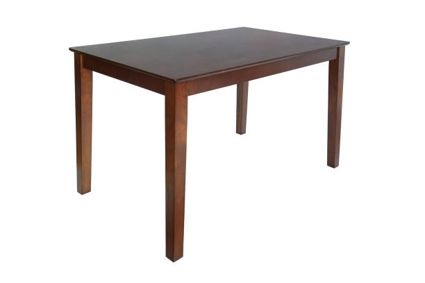 istock Wooden brown dining table for living room or kitchen. Elegant classic table for eating, isolated on white background, clipping path included 1140824736