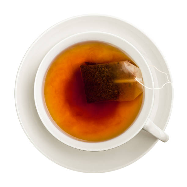一杯のお茶、白い背景、クリッピング パス、フィールドの完全な深さを免 - cup tea teabag tea cup ストックフォトと画像