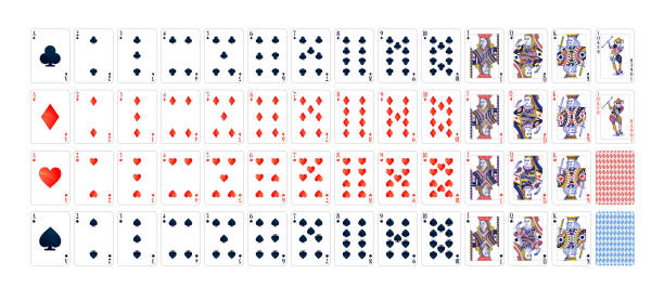 istock Full set of detailed colorful poker cards on white 1140825425