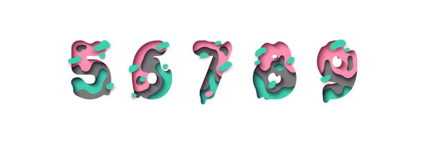 istock Paper cut number five, six, seven, eight, nine, figure 5, 6, 7, 8, 9. 1140825496