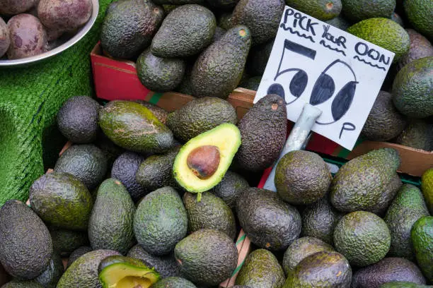 Photo of Avocados displayed on food market at Lewisham, London