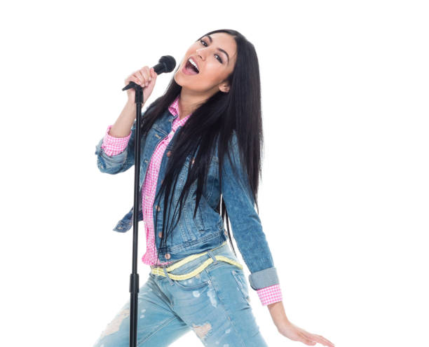 istock Beautiful latino female wearing denim 1140837344