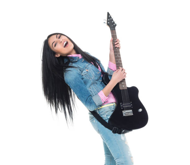 istock Beautiful latino female wearing denim 1140837443