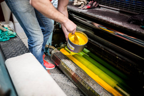istock Man working in printing factory 1140838873
