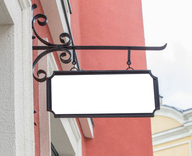 istock plate with place for text on the bracket on the facade 1140842260
