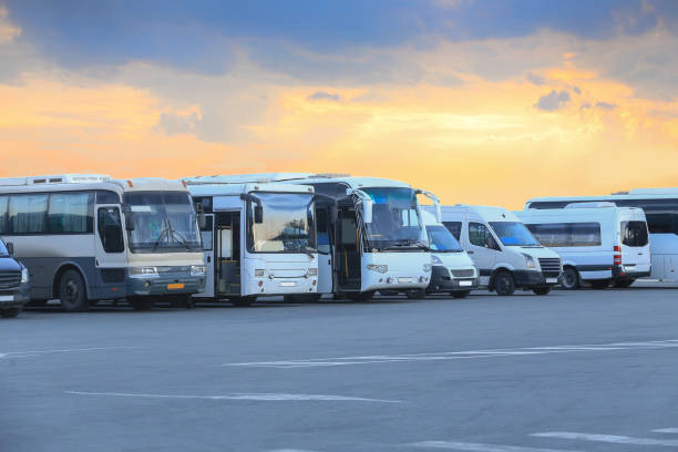 istock tourist buses on parking 1140842971