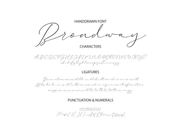 Gentle script duo font. Gentle script duo font. Vector. Alphabet calligraphy signs. Letter vector set. Hand drawn typography typeset. writing stock illustrations