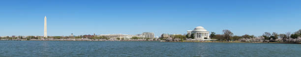 istock Panoramic View of Tidal Basin with Cherry Blossom in Washington, D.C. 1140860368