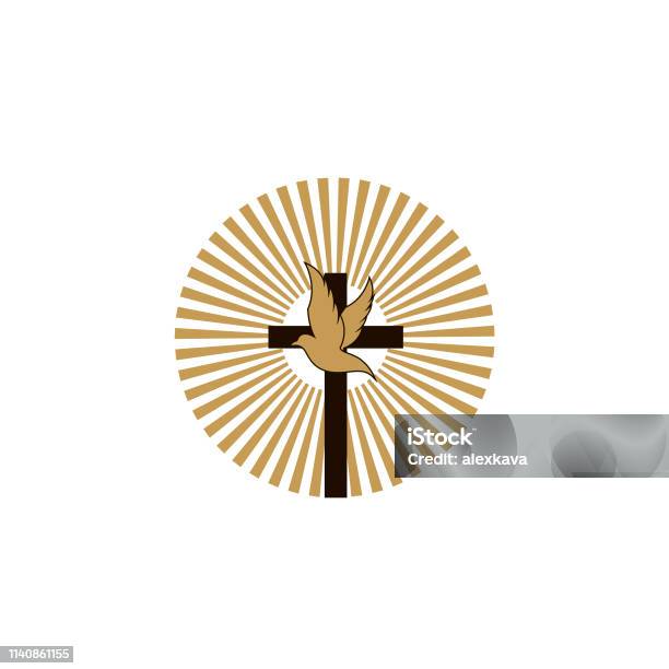 Cross With Dove Stock Illustration - Download Image Now - Baptism, Religious Cross, Abstract