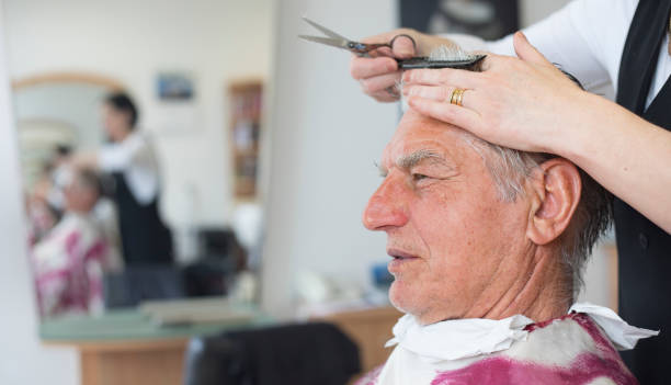 istock Senior Man at Hair Salon 1140861380
