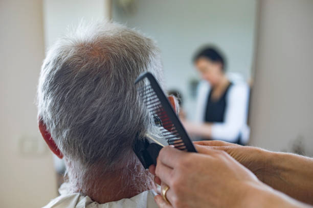 istock Senior Man at Hair Salon 1140861385