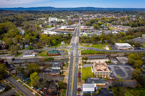 Aerial View Of City Of Rome Georgia Stock Photo - Download Image Now