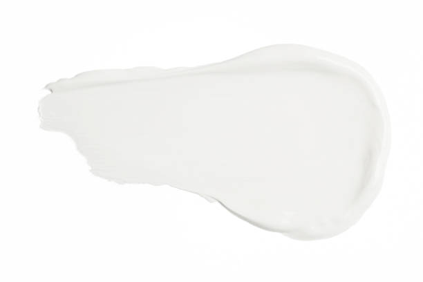 White moisturizer cream sample isolated on white background stock photo