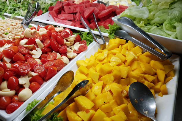 Salads in a self service restaurant
