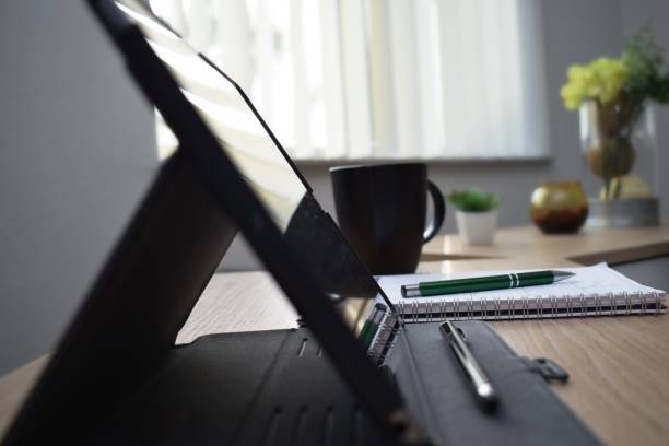 istock Student business concept office desk with technology 1140879312