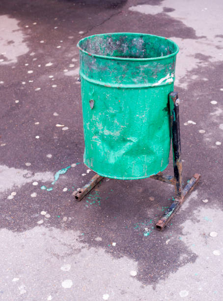 istock metal garbage can on the street. citylife, objects 1140880600
