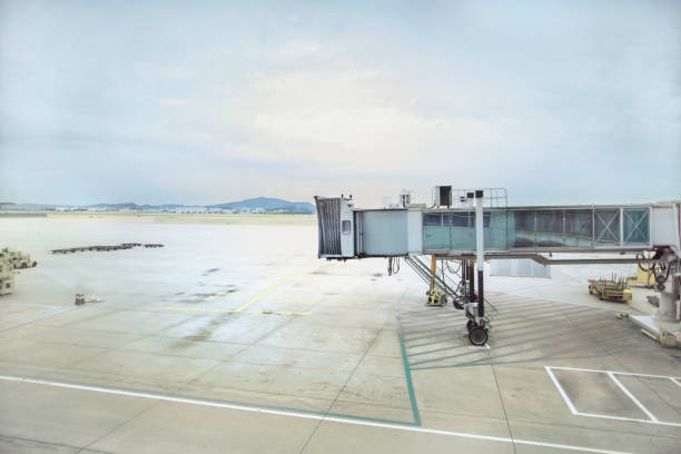 Empty tarmac at airport gate