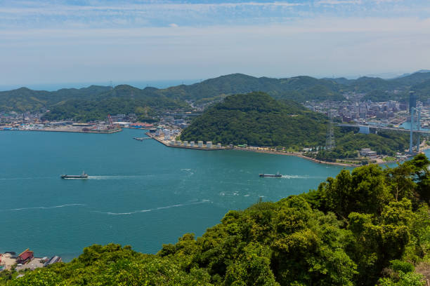 istock japanese landscape, kanmon kaikyo 1140890004