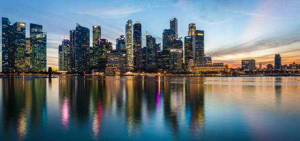 istock Downtown district and Marina bay in Singapore at dusk 1140891890