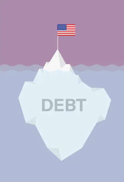 Vector illustration of U.S. Debt - Illustration