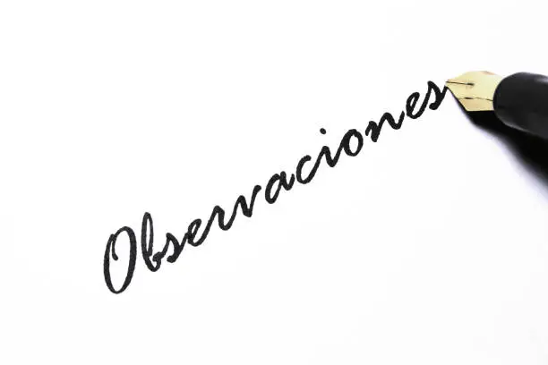 Observations - handwritten in Spanish language.