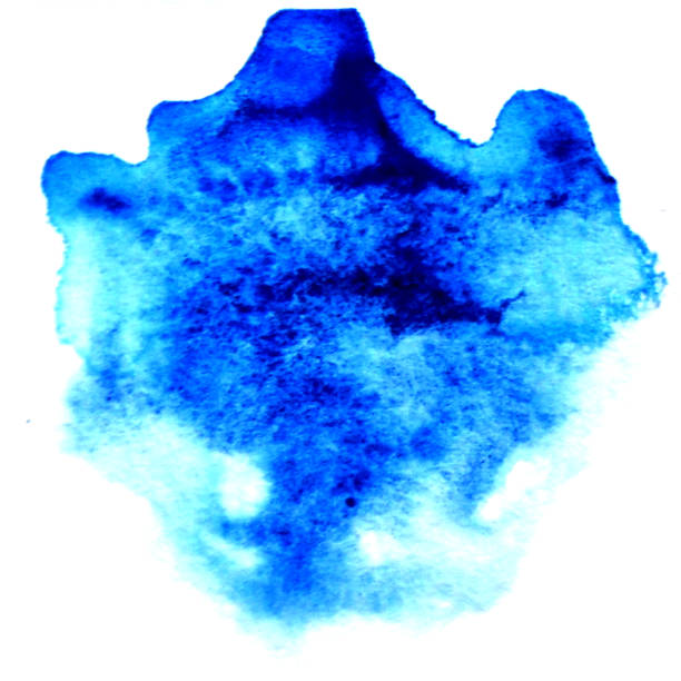 istock Bright blue, purple, yellow watercolor blots. 1140906956