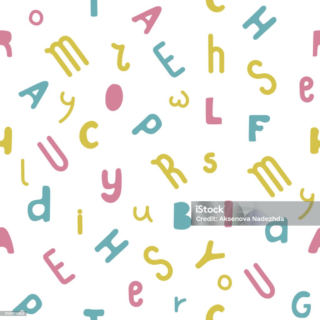 Vector Letters Letters On White Background Seamless Pattern Vector Stock Illustration ...