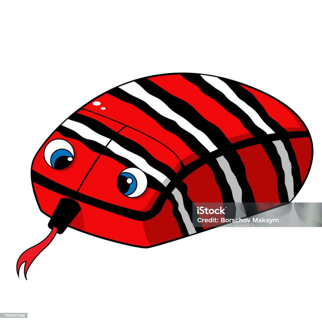 Snake Pattern On Mouse Snake Shaped Computer Mouse Stock Illustration - Download Image Now ...