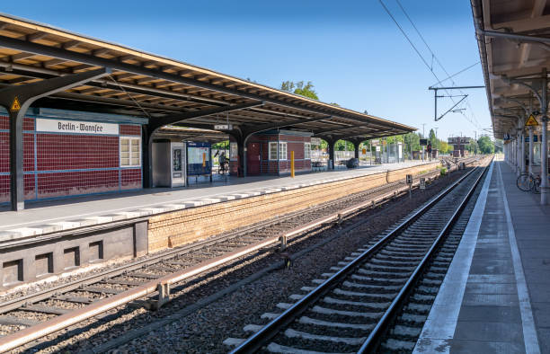 istock Railroad Station Platform Against Clear Sky 1140938224