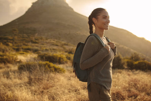 istock Woman on cross country walk 1140942741