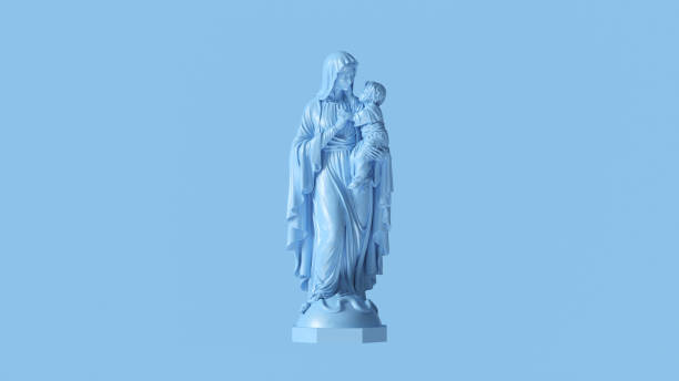 istock Pale Blue Mary an Child Statue 1140949154