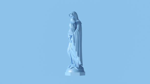 istock Pale Blue Mary an Child Statue 1140949929