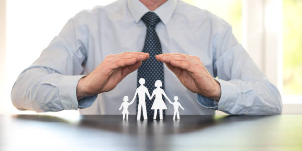 Concept of family insurance stock photo