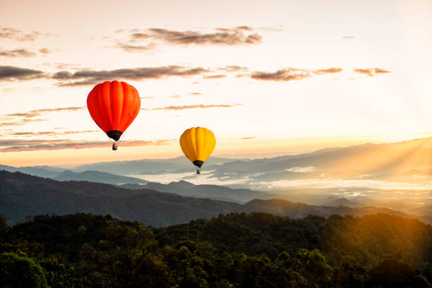 istock Sunset Mountain View has a floating balloon in the sky. 1140956173