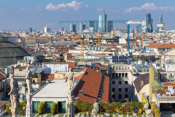 istock Milan skyline with urban skyscrapers 1140960110
