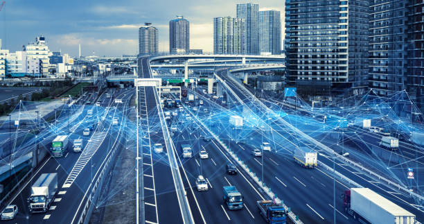 Technology of transportation concept. Traffic control systems. Internet of Things. Mobility as a service. Technology of transportation concept. Traffic control systems. Internet of Things. Mobility as a service. mode of transport stock pictures, royalty-free photos & images