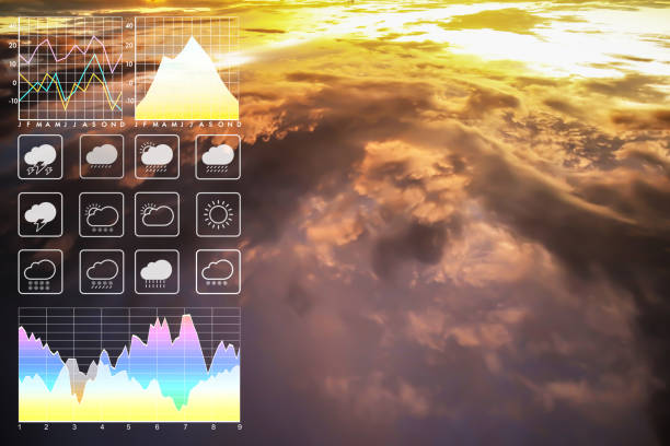 istock Dramatic atmosphere panorama view weather forecast environment of natural sun sky and clouds create greenhouse effect and climate change problems. 1140969422