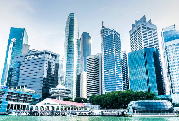 Singapore skyline landscape in business district stock photo