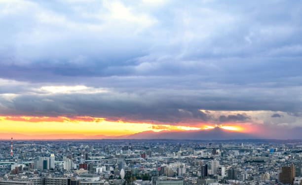 istock Nagoya cityscape in the evening 1140970644