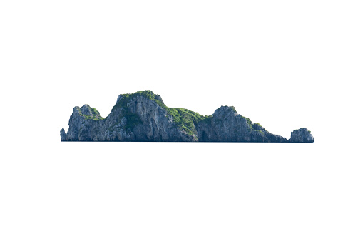 Natural island isolated on white background of file with Clipping Path .